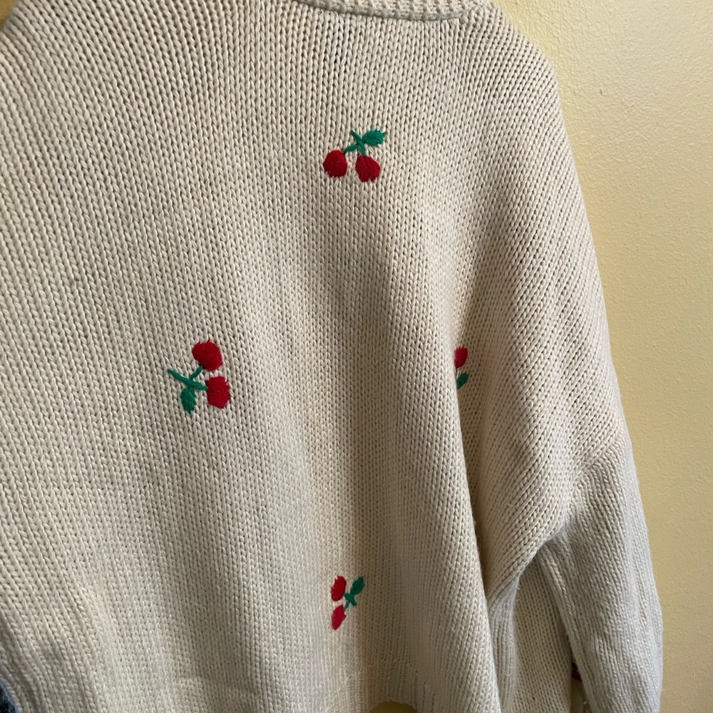 Torrid Ivory Cardigan with Cherry Details - Picture 4 of 4
